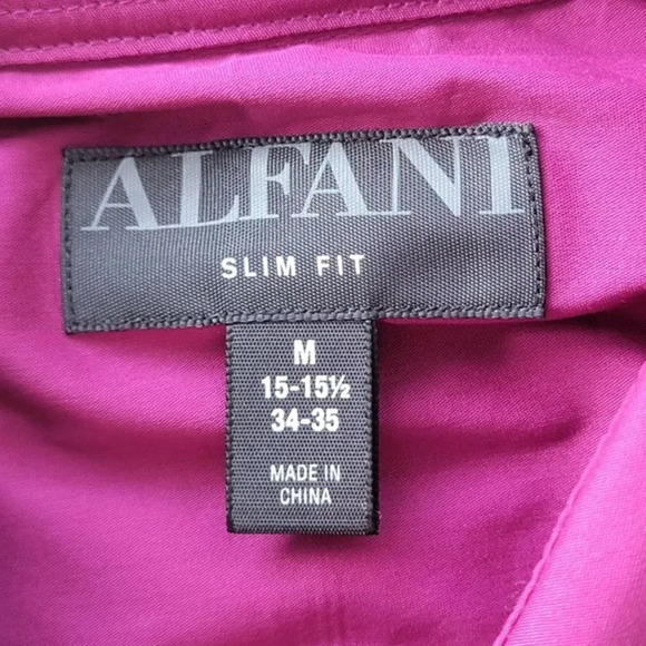 Alfani Long Sleeve Button down Shirt Mens Size M Forest Berry Collared NEW - Picture 8 of 10